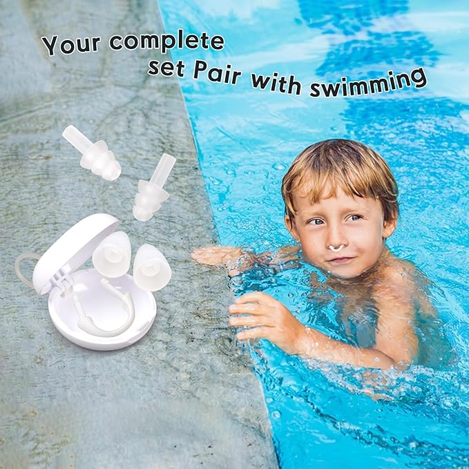 Painless Nose Plugs for Swimming,Nose Plugs for Swimming for Kids (Age 6+) and Adults, Ensure Comfort and Safety in The Water-StrideForce Fitness