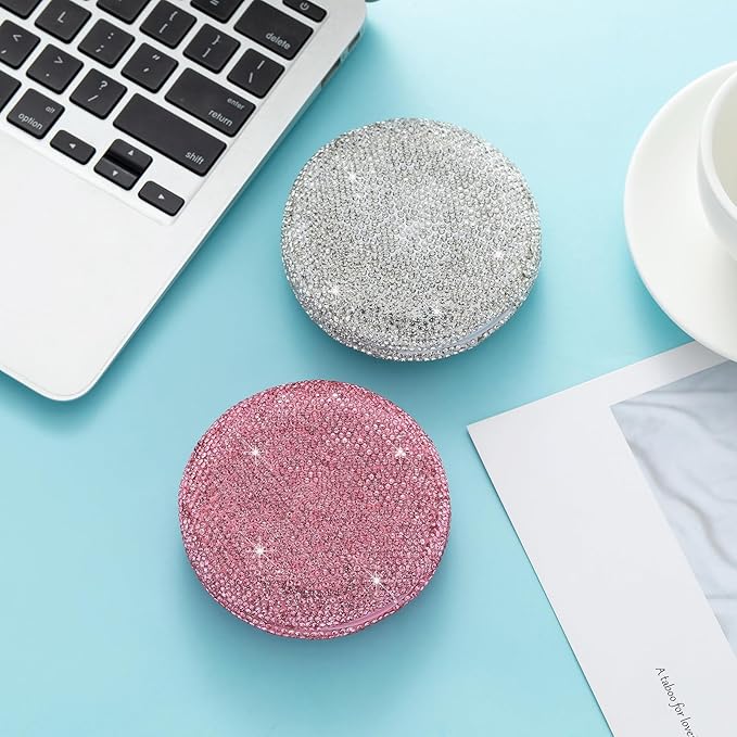 Retainer Case Cute Mouse Guard Case Slim Aligner Case Compatible with Invisalign Bling Night Guard Case Orthodontic Retainer Box Magnetic Denture Holder (Sliver)