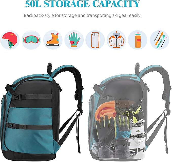 Ski/Snowboard Boot Bag/Skating Bag | Excellent for Store and Transport Gear, Jacket, Helmet, Goggles, Gloves & Accessories-StrideForce Fitness