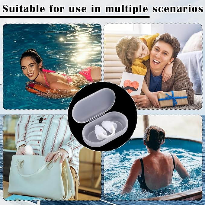 2 Pack Nose Plugs for Swimming for Adults and Kids (Age 7-12), Waterproof Soft Silicone Swimming Protectors Nose Block Nostril Plugs for Swimmers Surfers Water Sports-StrideForce Fitness