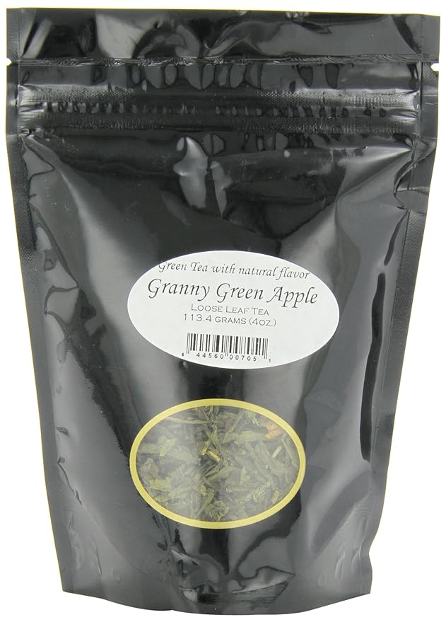 English Tea Store Granny Green Apple Tea Pouches - 4oz | Loose Leaf Green Tea | Refreshing Apple Flavor || Fruity Aromatic Blend | Great Hot or Iced-StrideForce Fitness