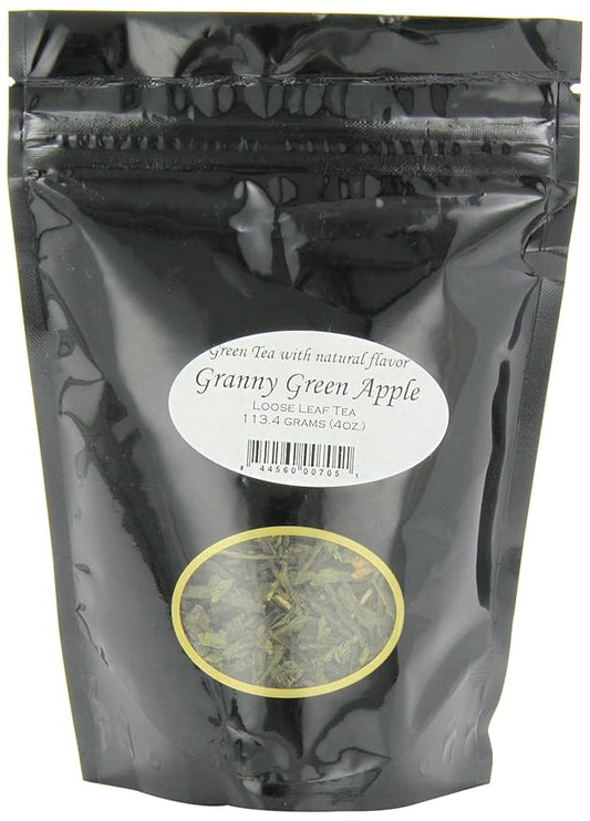 English Tea Store Granny Green Apple Tea Pouches - 4oz | Loose Leaf Green Tea | Refreshing Apple Flavor || Fruity Aromatic Blend | Great Hot or Iced-StrideForce Fitness