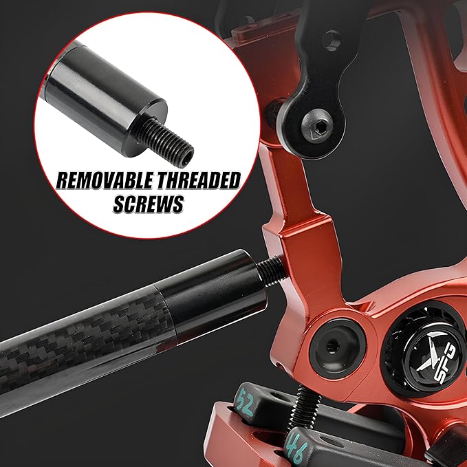 Archery 6″/8″ Bow Stabilizer- Carbon Fiber Bow Balance Bar with Damping System for Compound/Recurve Bow Hunting Archery Accessory Equipment-StrideForce Fitness