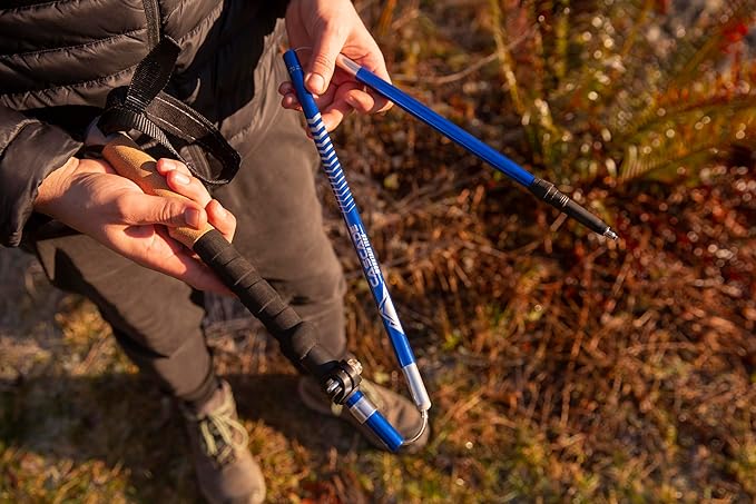 Cascade Mountain Tech Lightweight Aircraft-Grade Aluminum Trekking Poles with Extended Down Grip Plus Tip Kit-StrideForce Fitness