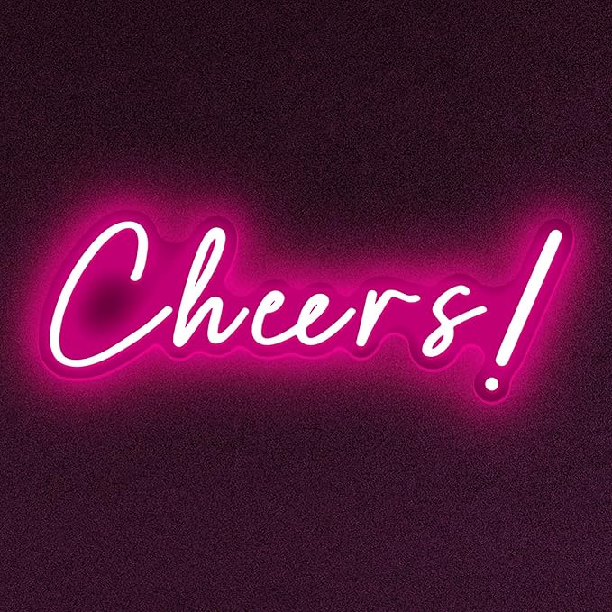 Pink Cheers Led Neon Sign USB Power Switch with Dimmable Led Cheers Sign for Wall Decor Cheer Light Up Sign Neon for Birthday Wedding Party Bar and Night Club 18.5 * 6.69in-StrideForce Fitness