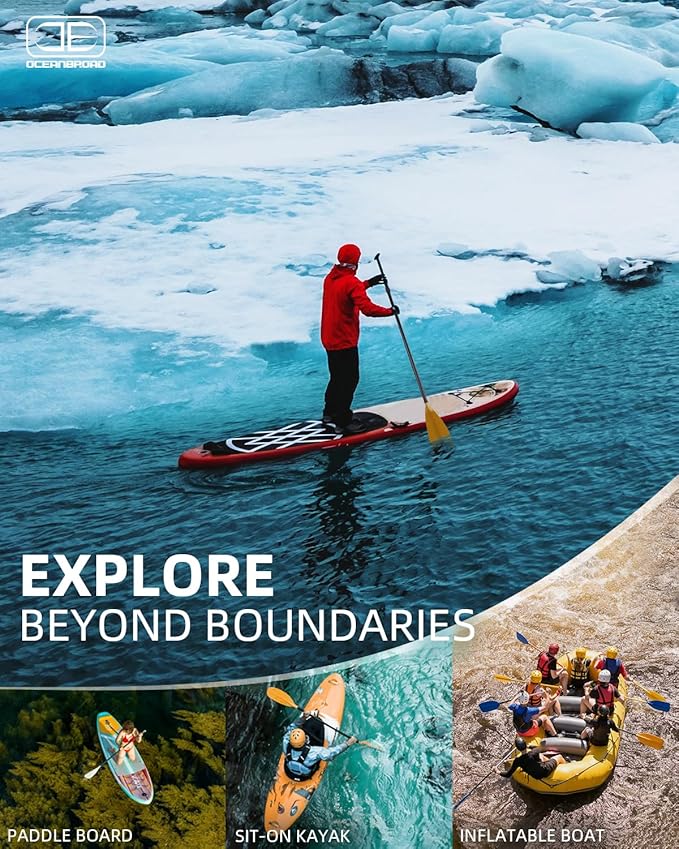 OCEANBROAD SUP Paddle - Adjustable Stand-Up Paddle for Paddleboard Kayak, Adjustable Aluminum Alloy Shaft with Reinforced Nylon Blades-StrideForce Fitness