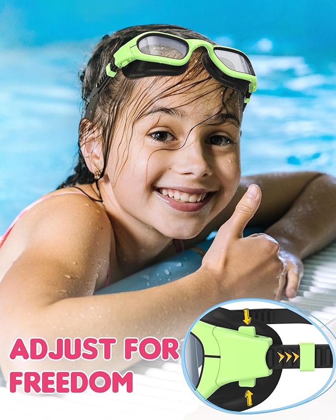 Kids Swim Goggles,Swimming Goggles for Kids 6-14, Anti-Fog UV Protection Pool Glasses for Boys Girls-StrideForce Fitness