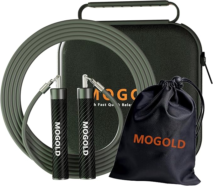 1lb Weighted Jump Ropes for Women & Men with 1/2 Pound Jump Rope Cable & Thicker Leather Jump Rope Weighted Handles, Best for Fitness, High-Intensity Strength Workouts-StrideForce Fitness