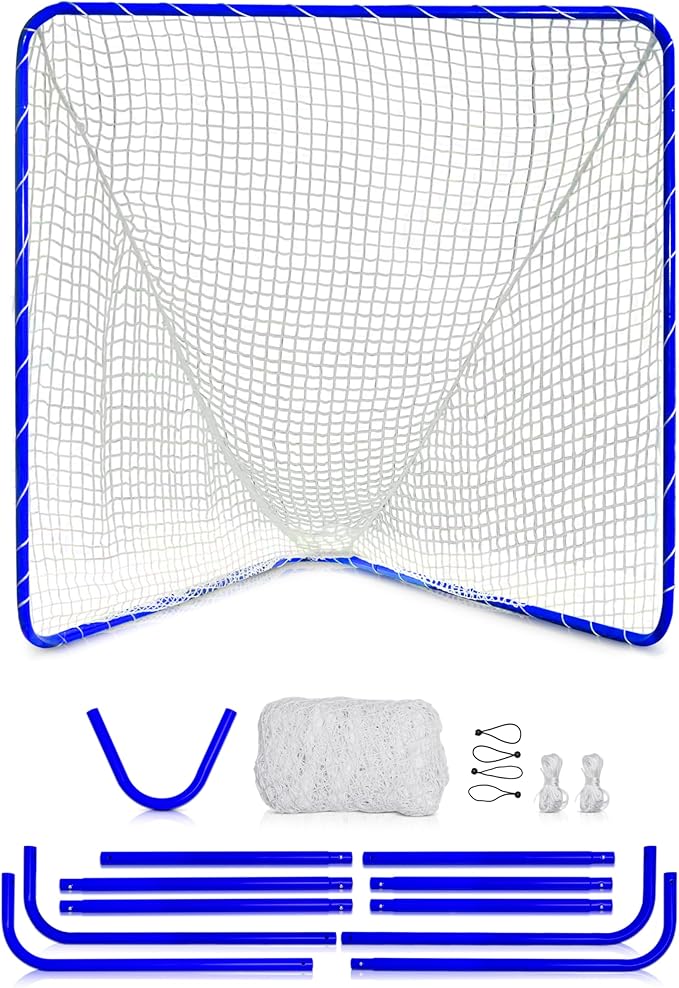 Velocity - Lacrosse Goal - Portable Steel Frame with Black Net, Perfect for Youth and Adult Training, Backyard Design-StrideForce Fitness