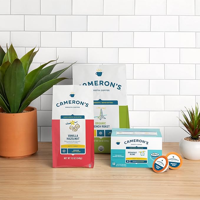 Cameron's Coffee Roasted Ground Coffee Bag, Maple Cream 12 Ounce, Pack of 6-StrideForce Fitness