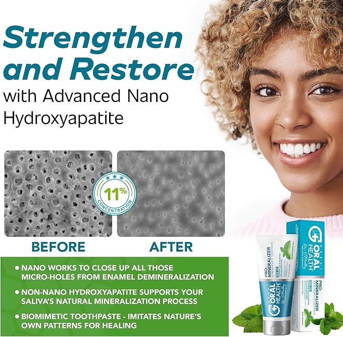 Dental Care Kit 6-in-1 Oral Hygiene Products for Adults: Oral Probiotics for Teeth & Gums, Nano Hydroxyapatite Toothpaste, Natural Breath Freshener Oil, Tooth Sensitivity Treatment & Tongue Scraper