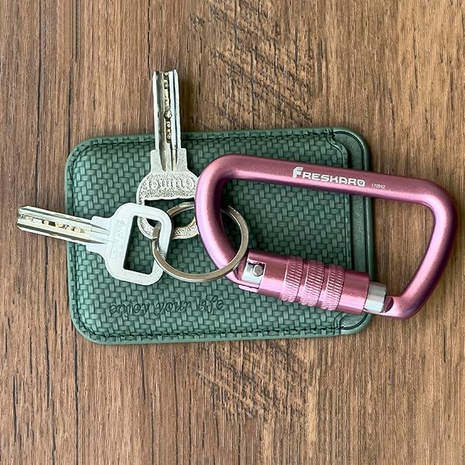 FresKaro 3inch 12kN-2698lbs Auto Locking Carabiner Clips, Solid D Shape, Heavy Duty 7075 Aluminum, Lightweight 1.09oz, Rust Proof, for Hammock, Hiking, Dog Leash, Keychain etc., Multi-Colors-StrideForce Fitness