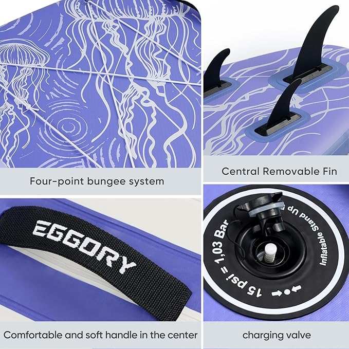 Inflatable Paddle Board,Stand Up Paddle Board Set, Extra Wide SUP Board with Removable Fin, Floating Paddle, Hand Pump, Waterproof Phone Pouch,Traveling Board-StrideForce Fitness