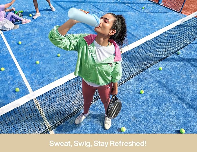 26 oz Insulated Water Bottle with 2-in-1 Straw and Spout Lid, Keep Cold 24H, Leak-Proof, Fits in Car Cup Holder, Stainless Steel Water Bottle for Sports, Gym, Travel, and School (Mousse)-StrideForce Fitness