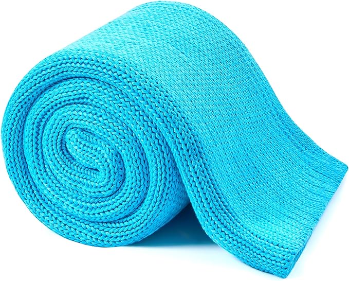 L'AGRATY Knitted Weighted Blanket - 60"x80" 20lbs Cooling Chunky Knit Heavy Blanket for Adults Braided Crochet Throw Thick Cable Yarn Knit Decorative No Beads Evenly Weighted Machine Washable-StrideForce Fitness