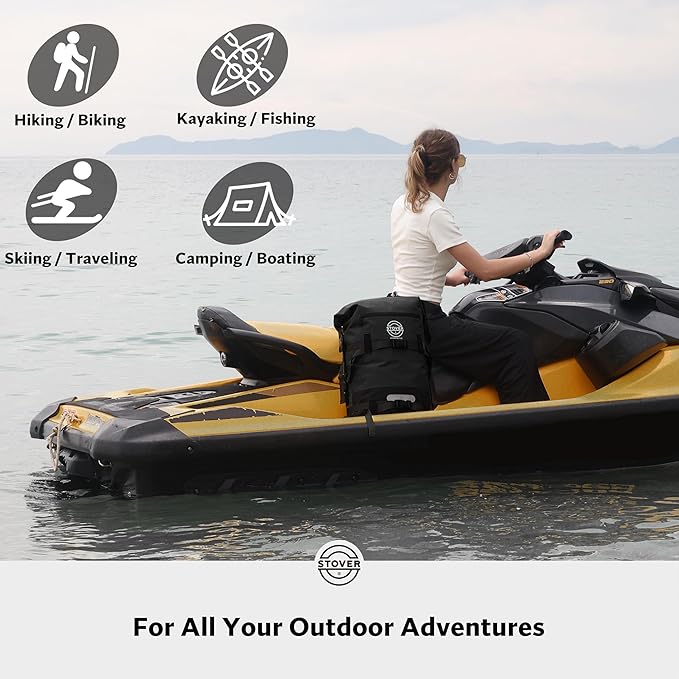 STOVER 5/10/25/30/40/55L Waterproof Backpack- Floating Dry Bag for Kayaking, Travel, Beach, Hiking, & Camping, Men/Women-StrideForce Fitness