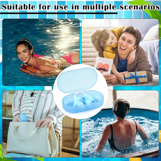 Soulchen 2 Pcs Swimming Nose Plugs Silicone Waterproof Painless Swim Nose Clip with Storage Box for Adults Kids Men Women Beginners-StrideForce Fitness