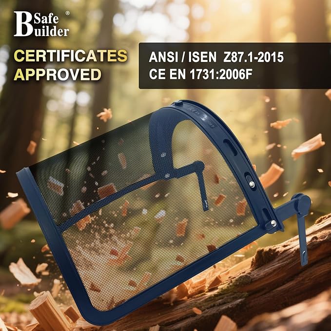 Forestry Safety Helmet with Build-in Visor Mesh Face Shield Ear Muffs 4 in 1 Chainsaw Safety Hard Hats-StrideForce Fitness