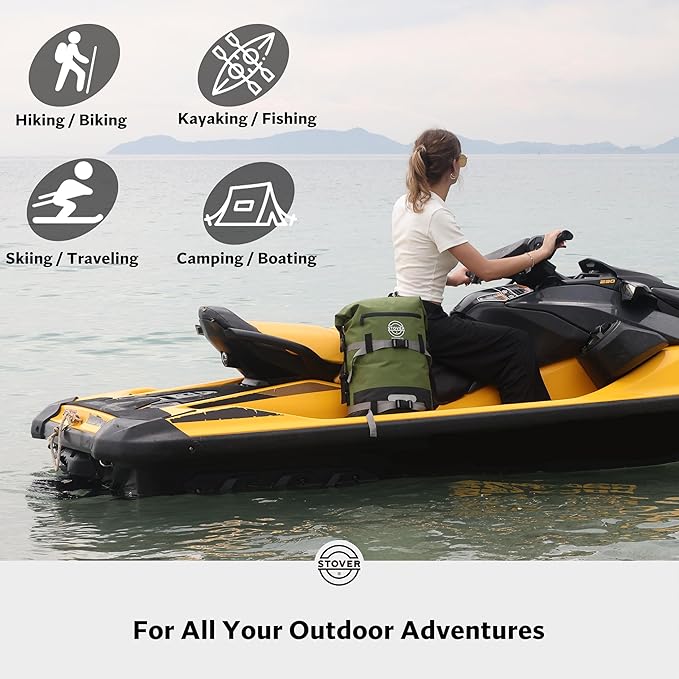 STOVER 5/10/25/30/40/55L Waterproof Backpack- Floating Dry Bag for Kayaking, Travel, Beach, Hiking, & Camping, Men/Women-StrideForce Fitness