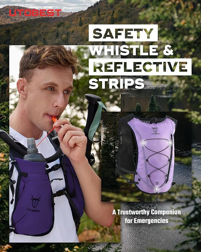 UTOBEST Upgrade Running Hydration Vest 10L, Running Backpack for Women Men Multi-Functional Storage, Adjustable Water Vest for Trail Marathon Race Jogging Cycling-StrideForce Fitness