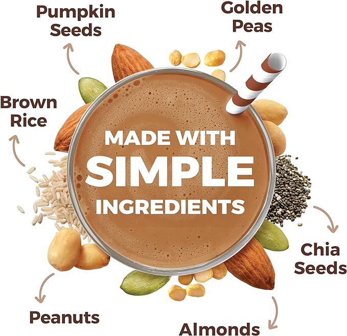 Orgain Organic Simple Vegan Protein Powder, Chocolate - 20g Plant Based Protein, Made with less Ingredients, No Artificial Sweeteners, Gluten Free, No Dairy or Lactose, 1.25 lb (Packaging May Vary)-StrideForce Fitness