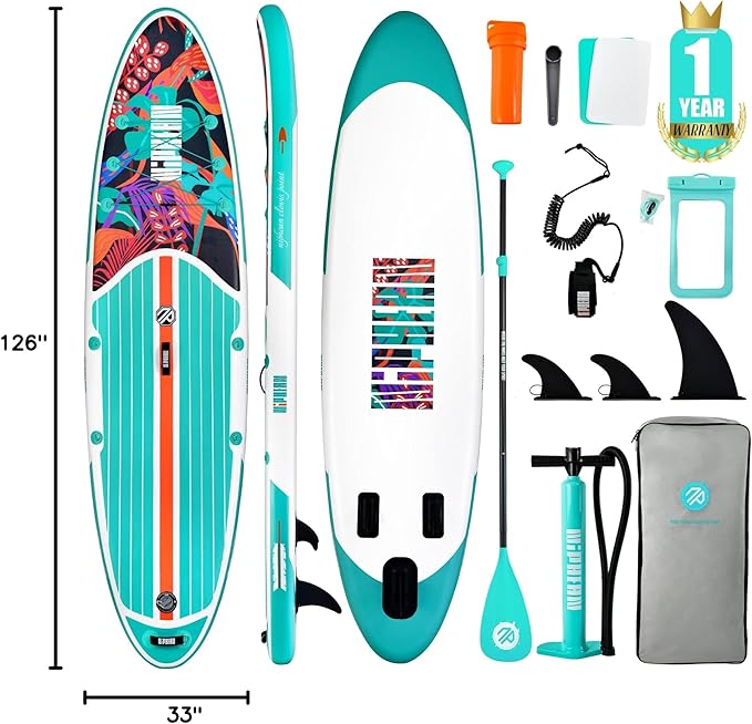 Niphean Inflatable Stand Up Paddle Board with SUP Accessories, Anti-Slip EVA Deck, 10’6’’ Inflatable Paddle Boards for Adults & Youth of All Skill Levels-StrideForce Fitness