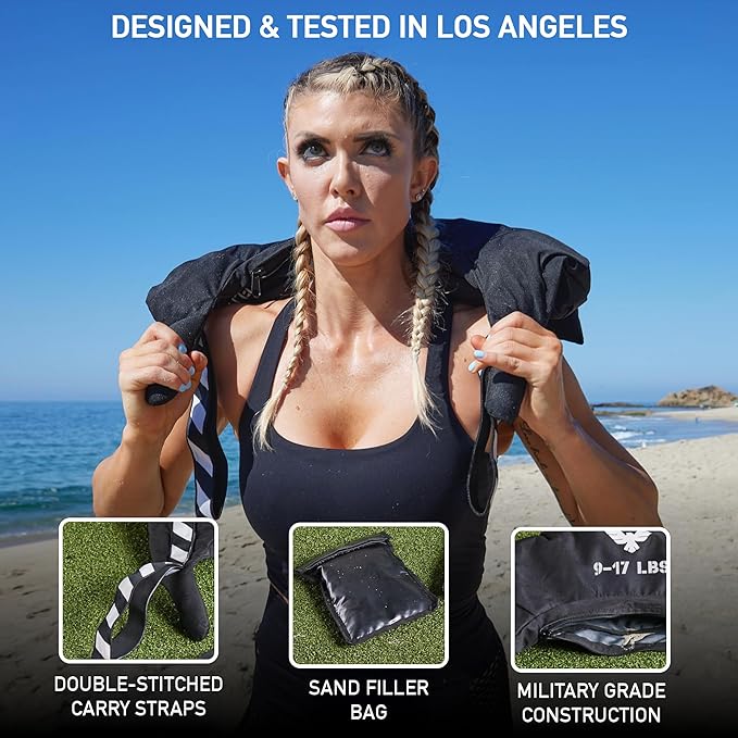 Elite Sports Bulgarian Canvas Bag, Fitness Canvas MMA Gym Cross Workout Training Sandbag 17, 25, 33, 45 lbs (UNFILLED)-StrideForce Fitness