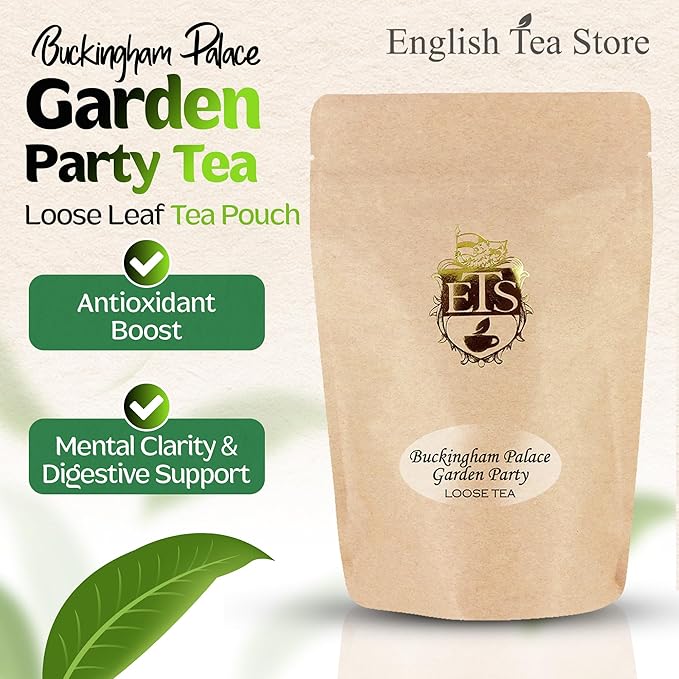 English Tea Store Buckingham Palace Garden Party Tea - 4oz | Loose Leaf Black Tea with Earl Grey and Jasmine Notes | British Royal-Inspired Afternoon Blend | Medium Body Floral Flavor-StrideForce Fitness