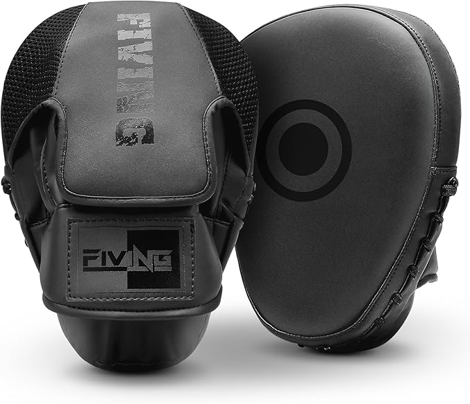 Boxing Pads for Men, Women, & Kids, Leather Focus Mitts for Martial Arts, Boxing Training, Curved Punch Mitts for Karate, Kickboxing,Muay Thai, Taekwondo-StrideForce Fitness