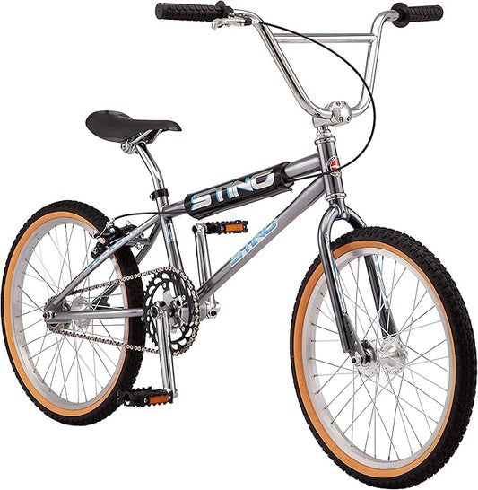 Schwinn Sting Pro and Predator Team BMX Bike for Kids/Youth, Retro Design, Single-Speed, Hi-Ten Steel Frame, 20 or 24-Inch Wheels, Multiple Colors-StrideForce Fitness