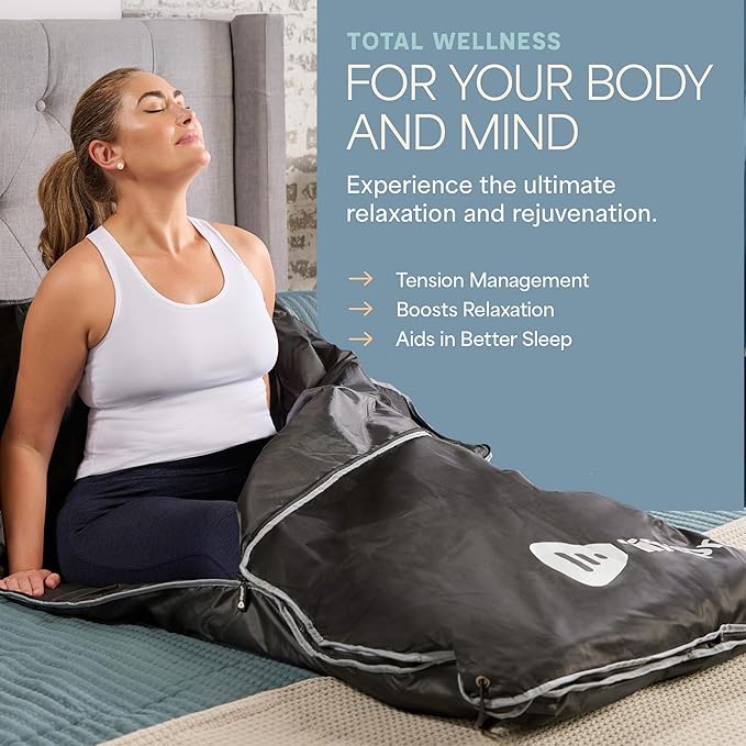 Lifepro BioRemedy Infrared Sauna Blanket – Available in 5 Colors – Portable Far Infrared Home Sauna Bag for Detox, Tension, and Relaxation – Adjustable Temp (86–158°F) & Timer – Includes Detox Wraps-StrideForce Fitness