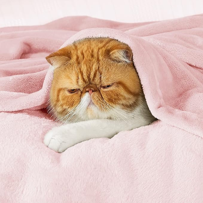 Bedsure Bedding Fleece Blanket for Girls and Boys - Soft Cozy Cute Small Throw Blankets for Travel, 43x55 Inches, Pink-StrideForce Fitness