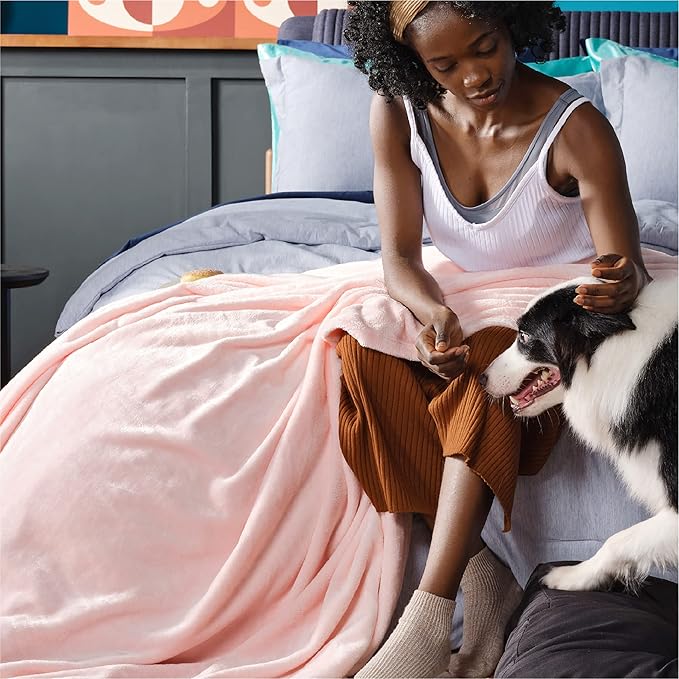 Bedsure Fleece Blanket Twin Blanket Pink - 300GSM Soft Lightweight Plush Cozy Twin XL Blankets for Bed, Sofa, Couch, Travel, Camping, 66 inch X 90 inch-StrideForce Fitness