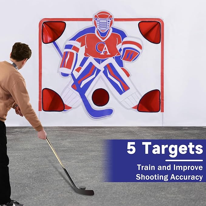 MABOZOO Hockey Shooting Tarp, 16ft x 8 ft Hockey Training Equipment for Shooting Foldable Target Practice Protect Wall or Garage Door-StrideForce Fitness