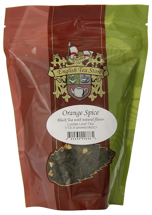 Orange Spice Naturally Flavored Black Tea – Loose Leaf Pouch | Ceylon Tea with Orange Peel & Cinnamon | Medium Caffeine | 4oz Resealable Bag | Kosher Vegan Hot or Iced Brew-StrideForce Fitness