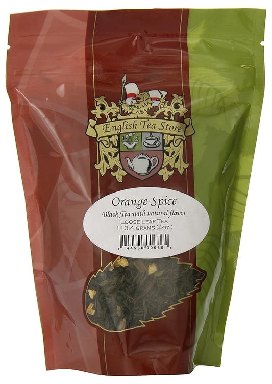 Orange Spice Naturally Flavored Black Tea – Loose Leaf Pouch | Ceylon Tea with Orange Peel & Cinnamon | Medium Caffeine | 4oz Resealable Bag | Kosher Vegan Hot or Iced Brew-StrideForce Fitness