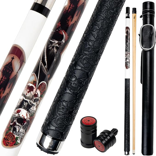 Collapsar CBP Pool Stick with 1X1 Hard Case,13mm Tip with Low Deflection Technology Billiard Cue,58" 2-Pieces 19-21 oz Professional Pool Cue Set-StrideForce Fitness