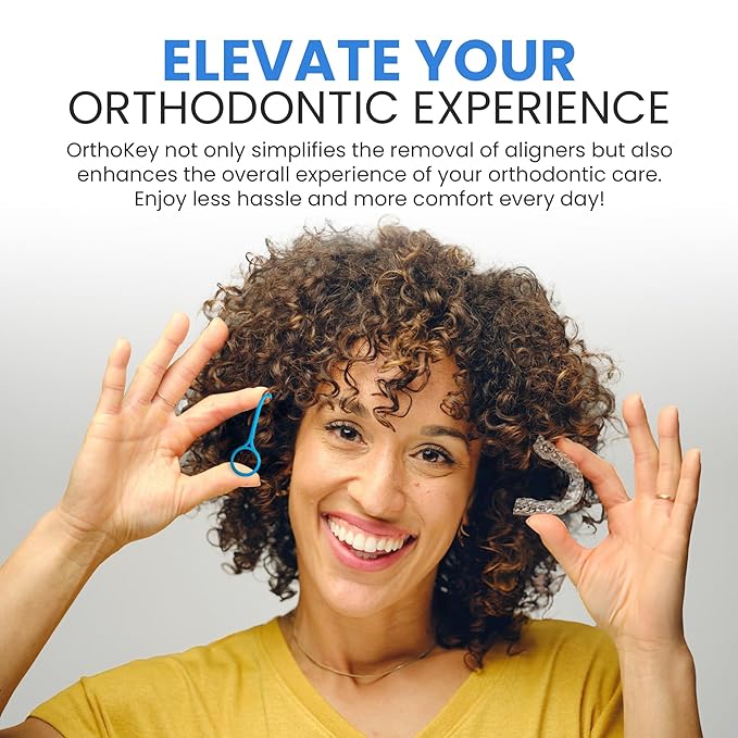 OrthoKey Clear Aligner Removal Tool - Unleash Precision: Grabber Remover for Braces & Retainers | Elevate Dental Care with Ortho Tools for Orthodontic Care | Small Blue, 30-Pack.