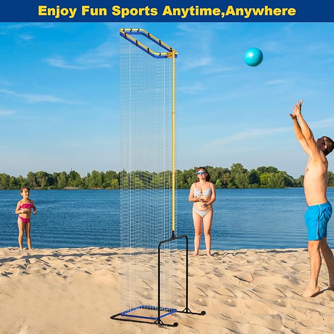 Volleyball Setter Trainer Net with Adjustable Heights & Angles,Setter Training Equipment for Setting,Serving,and Spiking,Movable Target Net for Indoor & Outdoor Practice-StrideForce Fitness