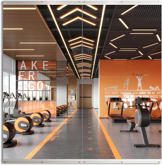 ROOMTEC Workout Mirrors for Home Gym 48"x24"-2PCS, Large Wall Mirror Full Length for Fitness, Yoga, Big Wall Mounted Frameless Glass Mirror for Garage, Dance Studio, Bedroom-StrideForce Fitness