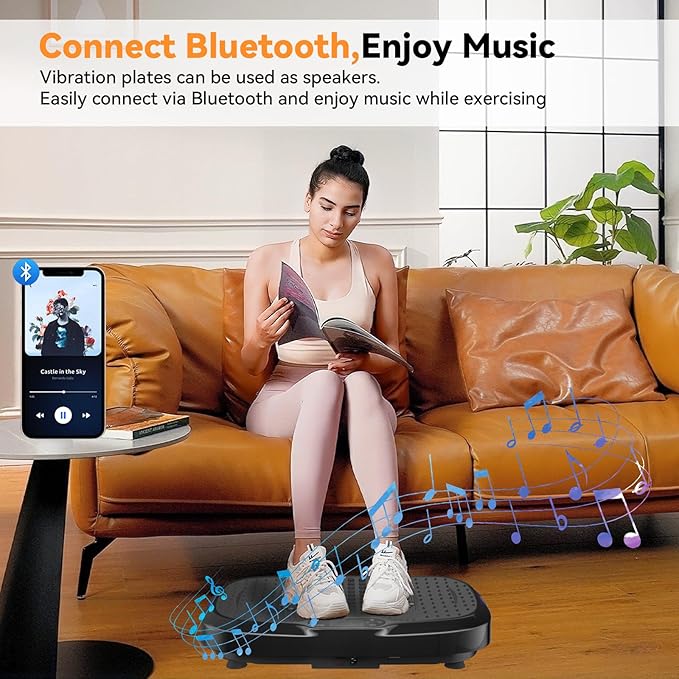 UCIN Vibration Plate Exercise Machine, Vibration Plate for Lymphatic Drainage, 330 Lbs Capacity Vibrating Plate for Weight Loss Home Fitness with Resistance Bands/Pilates Ball-StrideForce Fitness