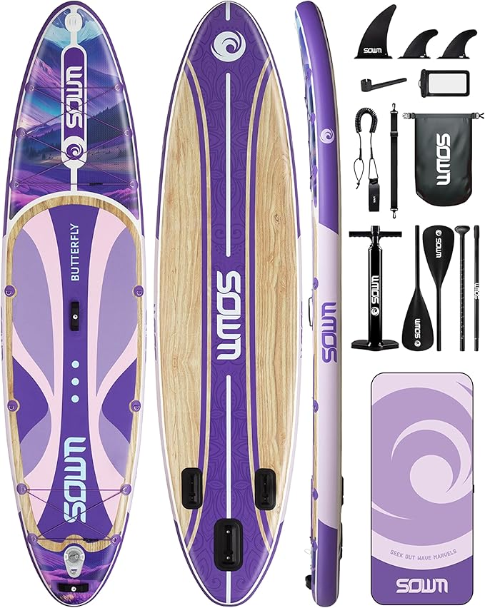 Inflatable Paddle Boards 11'x33'', Stand Up SUP Paddle Board Inflatable for Adults Youth, Extre Wide & Non-Slip Sup of All Skill Levels-StrideForce Fitness