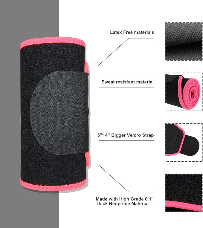 Biange Waist Trainer for Women Men Sweat Belt Waist Trimmer Belly Band Stomach Wraps-StrideForce Fitness