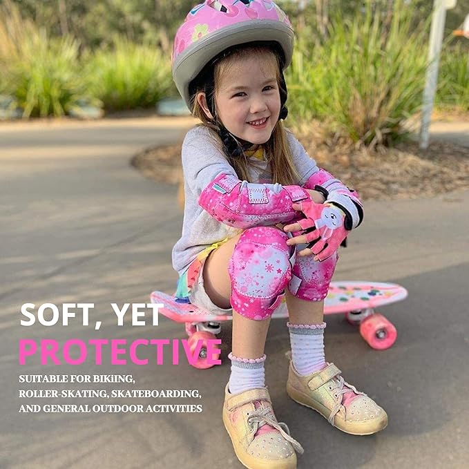 Soft-Style Kids Knee and Elbow Pads with Bike Gloves, Flexible Impact-Resistant Gear for Ages 2-11, Designed for Balance Bikes, Roller-Skating, and Skateboarding-StrideForce Fitness