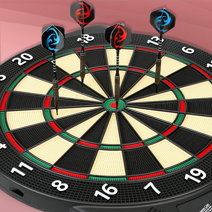 Electronic Dart Board, Soft Tip Dartboard Set 40 Games, 427 Variants Digital Electric Dart Boards with Colorful LED, 6 Darts, 100 Tips, Power Adapter-StrideForce Fitness