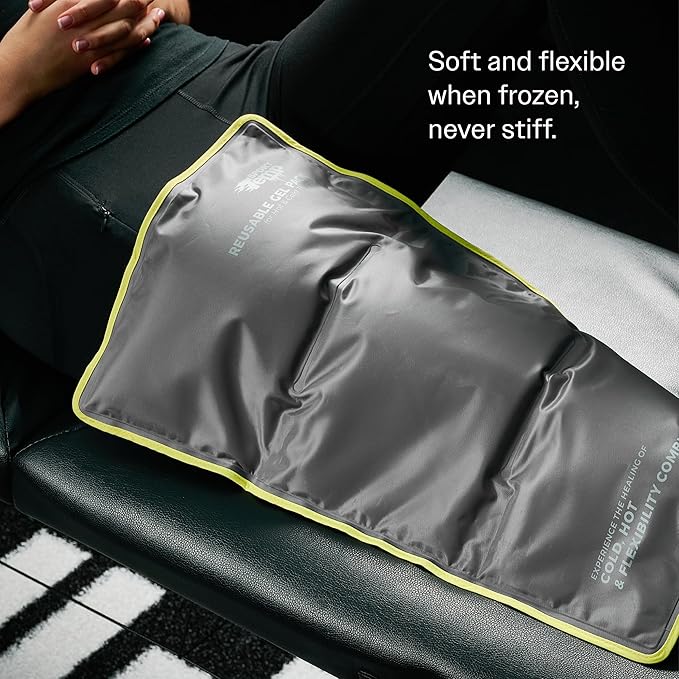 Hot & Cold Reusable Gel Packs (XL, 1 Pack) Flexible Soft Compress - Ice & Heat Therapy for Injuries, Back, Shoulder, Hip, Knee, Joint Pain, Swelling, Bruises, Post Surgery - Sport Temp-StrideForce Fitness