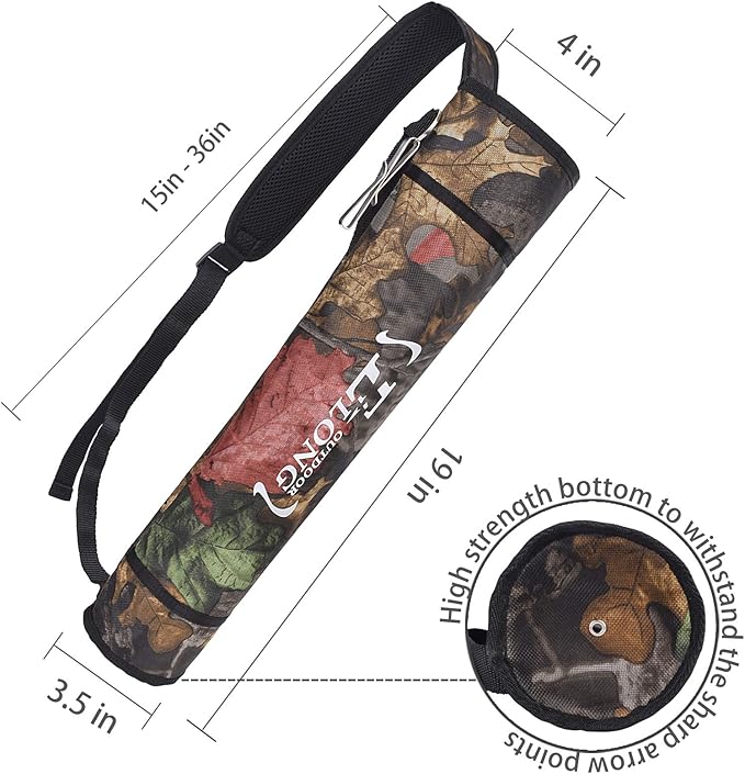 YLS Archery Hip and Back Quiver for Arrows - Black Arrow Quiver for Kids and Adults - Adjustable Arrow Holder with a Padded Strap and Belt Clip - Archery Accessories for Field and Practice-StrideForce Fitness