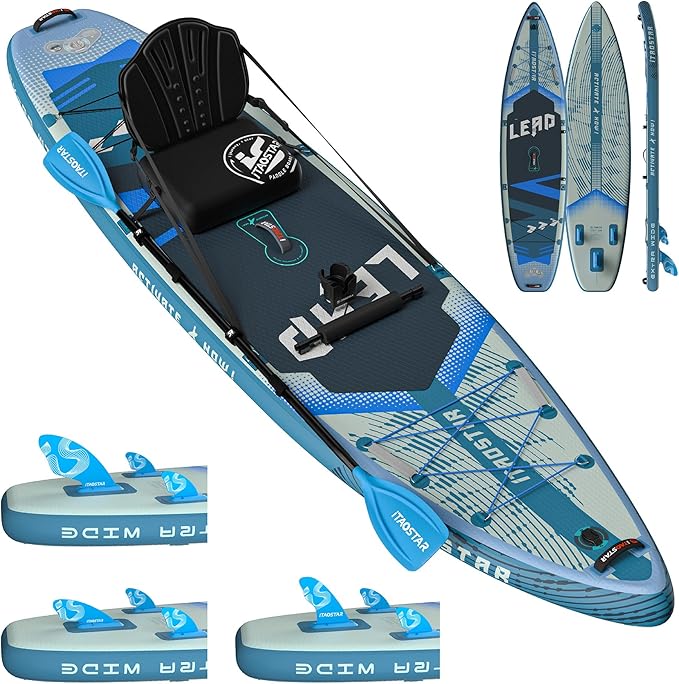 Lead 11‘ x 33" / 12’×35" Inflatable Stand Up Paddle Board - Premium SUP Board Kit - Ultra Stable Paddleboard for Adults & Youth - All Skill Levels - for Lakes, Oceans-StrideForce Fitness
