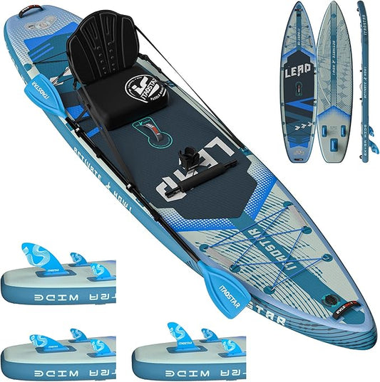 Lead 11‘ x 33" / 12’×35" Inflatable Stand Up Paddle Board - Premium SUP Board Kit - Ultra Stable Paddleboard for Adults & Youth - All Skill Levels - for Lakes, Oceans-StrideForce Fitness