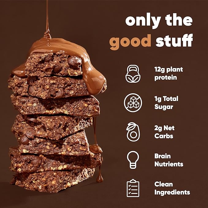 IQBAR Brain and Body Plant Protein Bars - Chocolate Sea Salt - 24-Count Low Carb - Gluten Free, High Fiber, Vegan Snacks - Low Sugar Meal Replacement-StrideForce Fitness